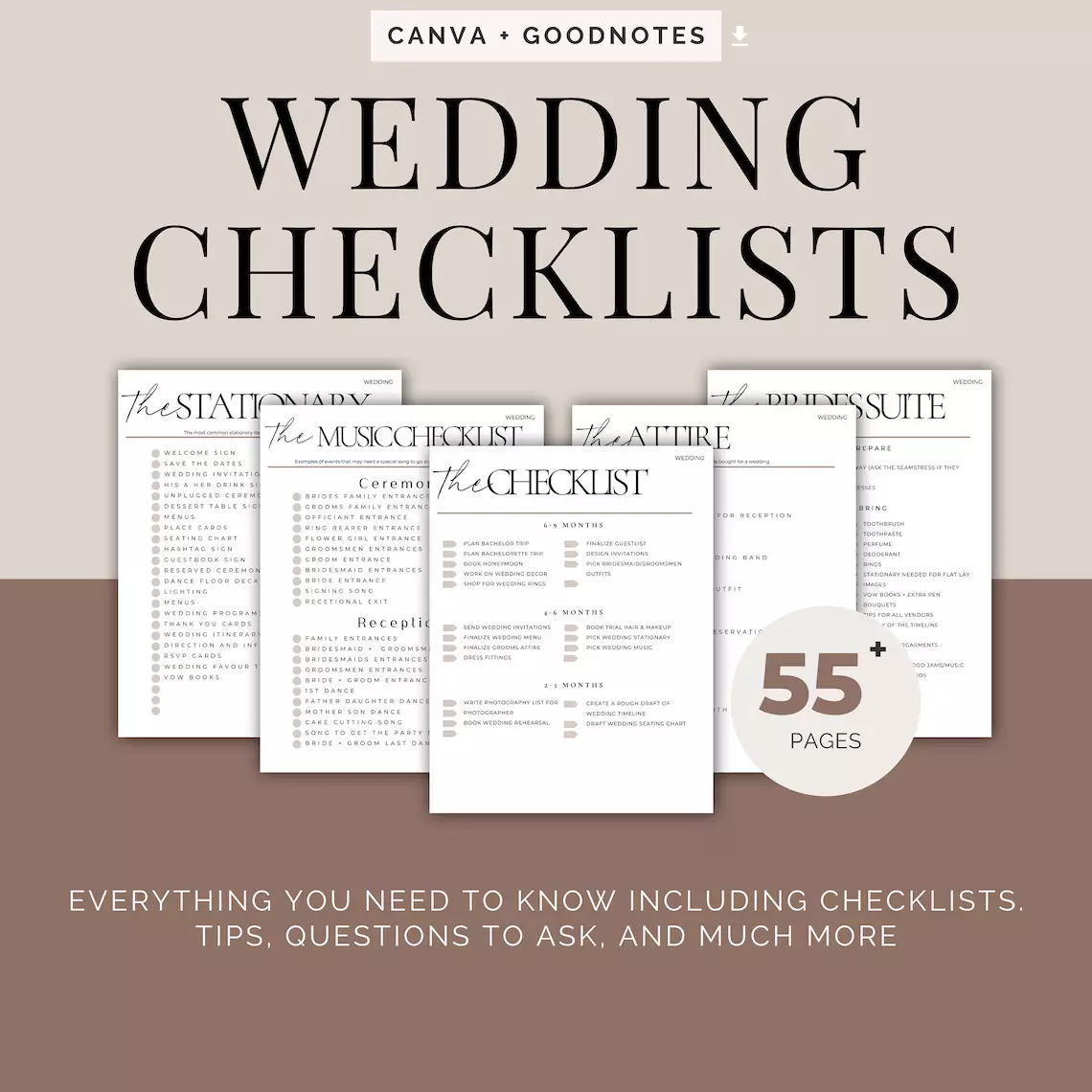 55+ Wedding Checklist Bundle