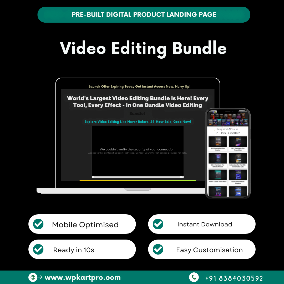 Landing Page – Video Editing Bundle
